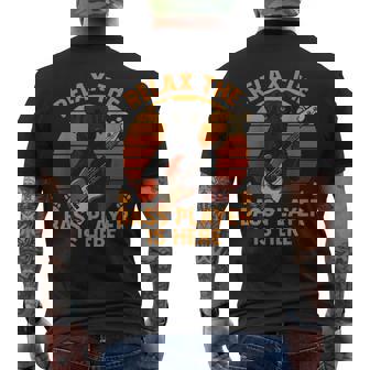 Relax The Bass Player Is Here Guitar Bass Retro Dog Men's Back Print T-Shirt | Mazezy