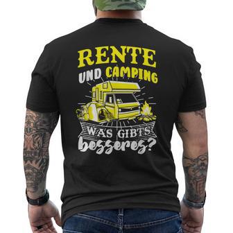 Rente Camping Ruhestand Opa Camper Zelten Urlaub Wohnmobil T-Shirt mit Rückendruck - Geschenkecke