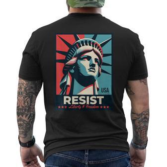 Resist 自由の女神 Resist メンズTシャツ バックプリント - Kawaiitshirt