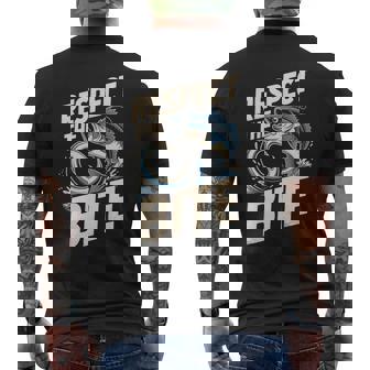 Respect The Bite Fishing Enthusiast Bass Men's Back Print T-Shirt | Mazezy