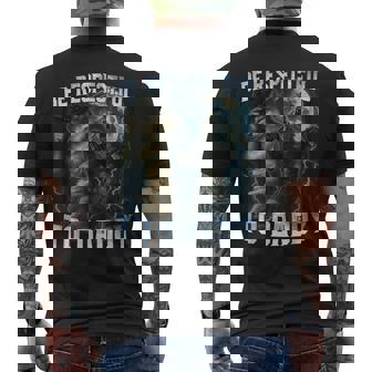 Be Respectful To Daddy Alpha Wolves Wolf Meme Humor Men's Back Print T-Shirt | Mazezy