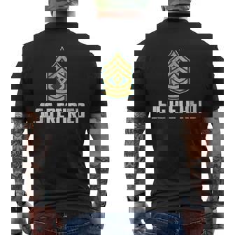 Retired E-8 First Sergeant 1SG Rank Military Veteran Papa Men's Back Print T-Shirt | Mazezy