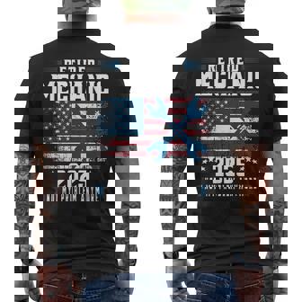 Retirement 2025 Mechanic Auto Repairman American Flag Men's T-shirt Back Print - Monsterry