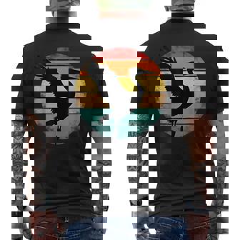 Retro Bird Watching Pelican Men's Back Print T-Shirt | Mazezy