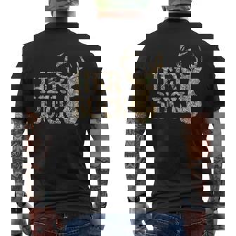 Retro Her Buck Camo Deer Hunting Camouflage Matching Couple Men's T-shirt Back Print | Mazezy