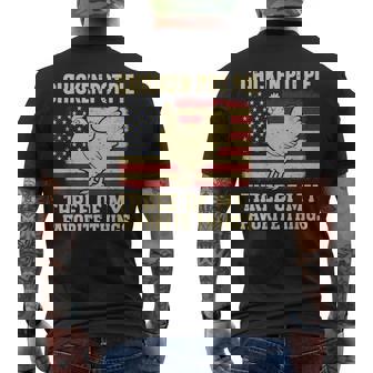 Retro Chicken Pot Pie Three Of My Favorite Things Men's Back Print T-Shirt | Mazezy