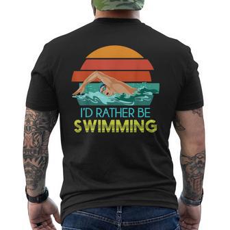Retro Deportista Natación Deporte Acuático Nadar Nadador Camiseta Hombre Estampado Espalda - Regaloses