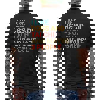 Retro I Like Dogs And Tai Chi Lover Men's Back Print T-Shirt | Mazezy