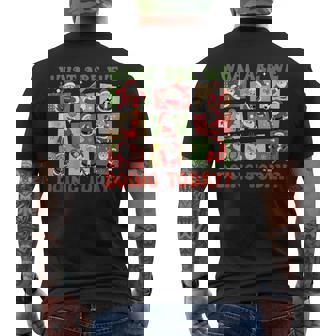 Retro What Are We Doing Today Santa PE Teacher Team Xmas Tank Top Men's Back Print T-Shirt | Mazezy