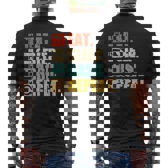 Retro Eat Sleep Dash Repeat Video Game Men's T-shirt Back Print - Thegiftio