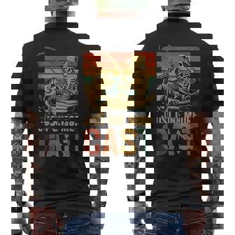 Retro Fishing Skeleton Fish Fisherman Bass Fishing Tank Top Men's Back Print T-Shirt | Mazezy