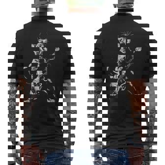 Retro Guitar Cat Rock Cat Playing Guitar Men's T-shirt Back Print | Seseable FR