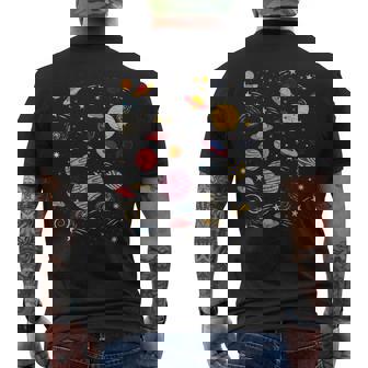 Retro Galaxies Indie Aesthetic Pop Art Hippy Men's Back Print T-Shirt | Mazezy