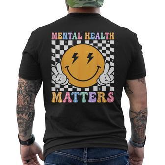 Retro Mental Health Matters Human Brain Illness Awareness Men's T-shirt Back Print - Thegiftio UK
