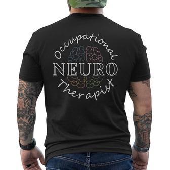 Retro Neuro Occupational Therapist Anatomy Brain Ot Therapy Men's T-shirt Back Print - Thegiftio
