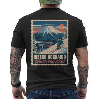 Retro Niseko Hokkaido Japan Winter Trip 2026 Mt Yotei Travel Men's T-shirt Back Print - Thegiftio UK