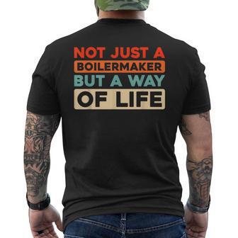 Retro Pressure Welding Fabrication Vintage Boilermaker Men's Back Print T-Shirt | Mazezy