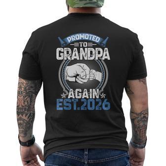Retro Promoted To Grandpa 2026 Again Soon To Be Grandpa Men's T-shirt Back Print - Thegiftio