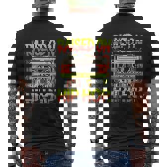 Retro Raised On Old-School Hip Hop Cassette Graffiti Rap Men's Back Print T-Shirt | Mazezy