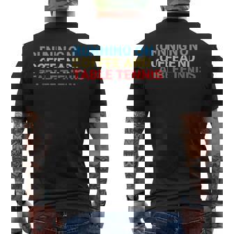 Retro Running On Coffee And Table Tennis Lover Men's Back Print T-Shirt | Mazezy