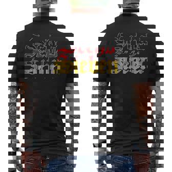 Retro Sechs Sieben Six Seven 67 In German Flag Of Germany Men's Back Print T-Shirt | Mazezy