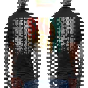 Retro Skimboarding Sunset Vintage Beach Skim Rider Tank Top Men's Back Print T-Shirt | Mazezy