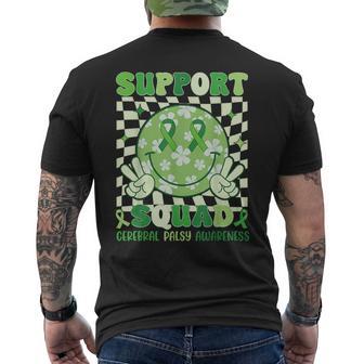 Retro Support Squad Green Ribbon Cerebral Palsy Awareness Men's T-shirt Back Print - Monsterry