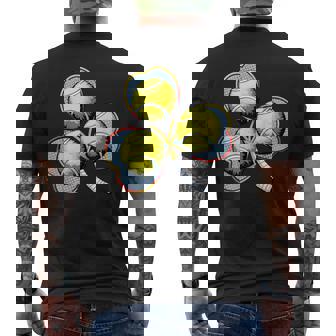 Retro Tennis Irish Shamrock Clover Sports St Patricks Day Men's Back Print T-Shirt | Mazezy