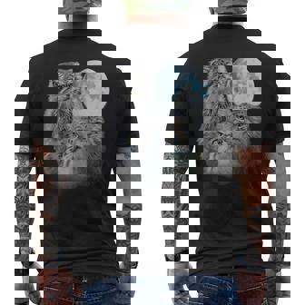 Retro Three Pallas Cats Howling At The Moon Cat Meme Men's T-shirt Back Print - Thegiftio