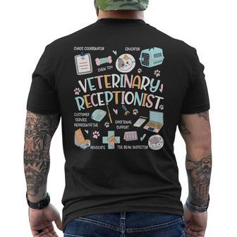 Retro Veterinary Receptionist Vet Receptionist Appreciation Men's T-shirt Back Print - Thegiftio UK