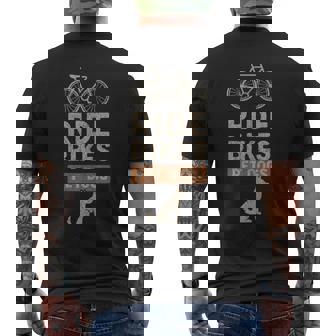 Ride Bikes Pet Dogs Bicycle Cycling Biking Dog Lover Tank Top Men's Back Print T-Shirt | Mazezy