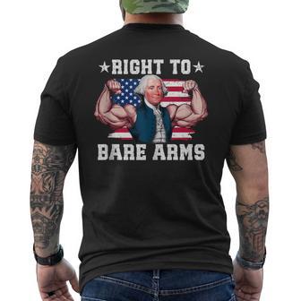 Right To Bare Arms Us Flag 4Th Of July Gym Workout Men's T-shirt Back Print - Thegiftio UK