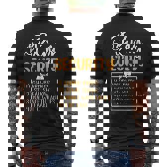 Ring Security Ring Bearer Wedding Day Groom Party Men's Back Print T-Shirt | Mazezy