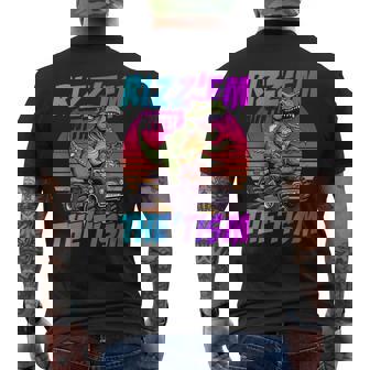 Rizz 'Em With The Tism 恐竜 T-Rex Meme Autism メンズTシャツ バックプリント - Kawaiitshirt