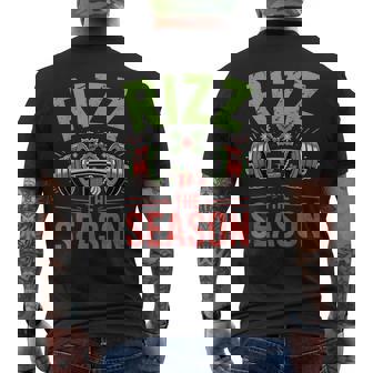 Rizz Season Christmas Gym Festive Barbell Fitness Fans Men's Back Print T-Shirt | Mazezy