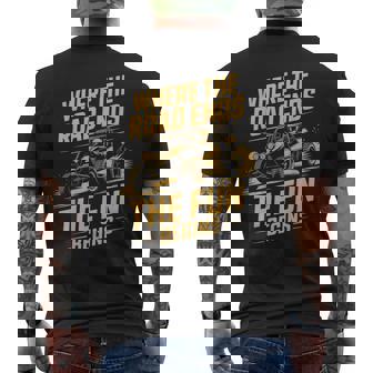 Where The Road Ends Rail Racing Offroad Car Dune Buggy Men's Back Print T-Shirt | Mazezy