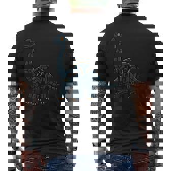Robotic Brontosaurus Dinosaur Cute Cartoon Mech Men's Back Print T-Shirt | Mazezy