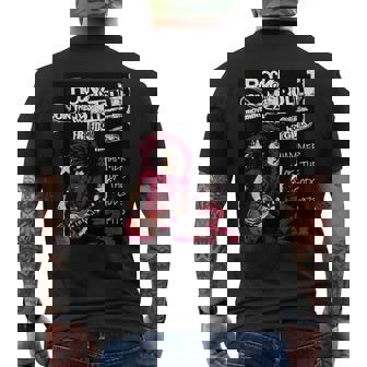 Rock & Roll Electric Guitar Rebellion 1973 Underground Punk Men's Back Print T-Shirt | Mazezy