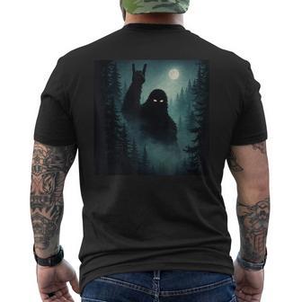 Rock On Bigfoot Sasquatch Cryptid Night Forest Men's T-shirt Back Print - Thegiftio UK