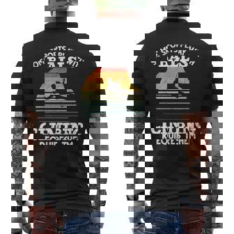 Rock Climber Some Sports Play With Balls Climbing Retro Men's Back Print T-Shirt | Mazezy