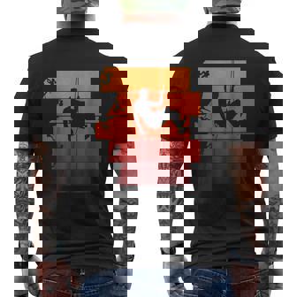 Rock Climbing Sunset Retro Mountain Men's Back Print T-Shirt | Mazezy
