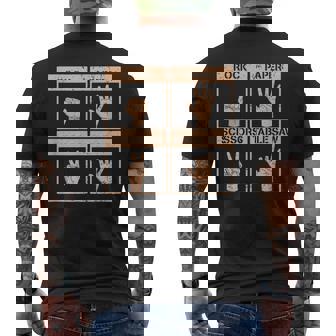 Rock Paper Scissors Table Saw Missing Fingers Injury Men's T-shirt Back Print - Monsterry