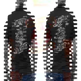 Rock And Roll Never Dies Skeleton Vintage Rock Music Men's T-shirt Back Print - Monsterry