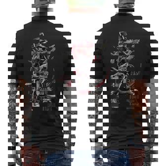 Rock And Roll Dinosaur Goth Dino Punk Rock Guitar Music Men's T-shirt Back Print - Thegiftio