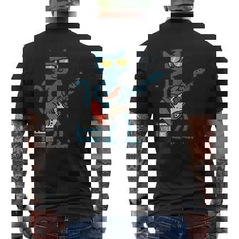 Rocker Bass Player Amp Volume Music Men's Back Print T-Shirt | Mazezy