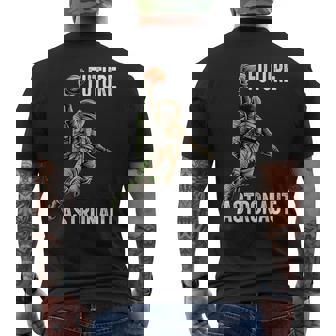 Rocket Space Astronaut Basketball Men's Back Print T-Shirt | Mazezy