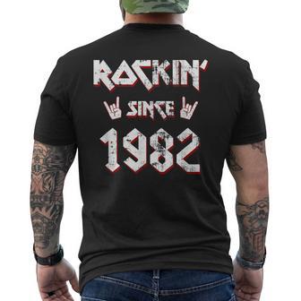 Rockin Desde 1982 Regalos De Cumpleaños 40 Años Hard Rock Camiseta Hombre Estampado Espalda - Regaloses