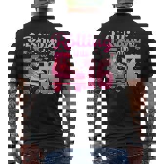 Rolling Into 16 Roller Skate Skating 16th Birthday Teens Men's Back Print T-Shirt | Mazezy