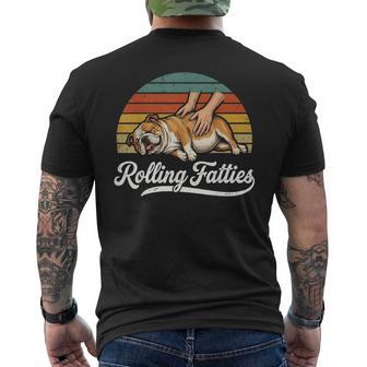 Rolling Fatties English Bulldog Men's T-shirt Back Print | Mazezy