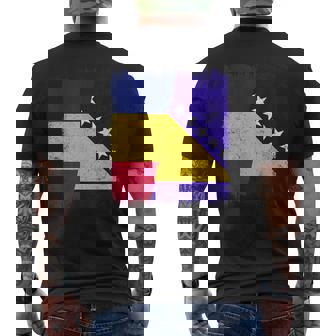 Romania Bosnia And Herzegovina Half Flag Men's Back Print T-Shirt | Mazezy